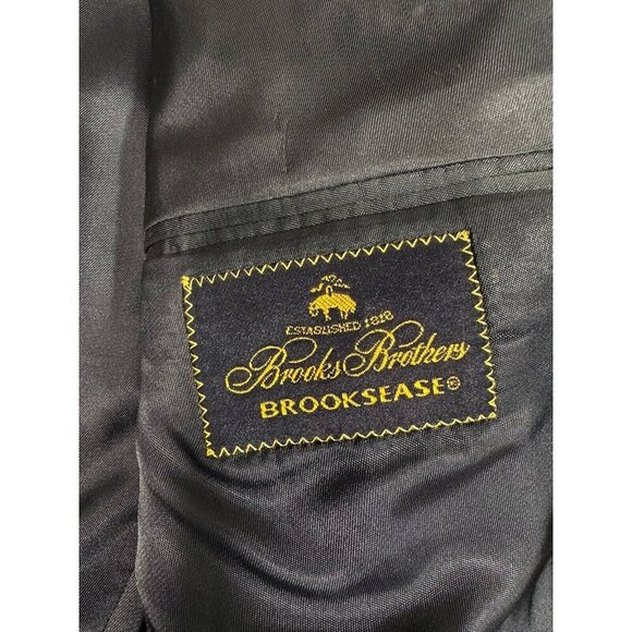 Vtg Brooks Brothers Blazer Mens‎ 43 Blue Brooksease Wool Gold Buttons Flaw - Picture 8 of 16